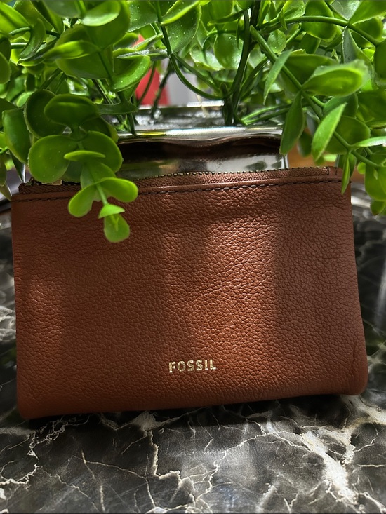 Fossil Handbags - Fossil Brown Pebbled Leather Wristlet Pouch